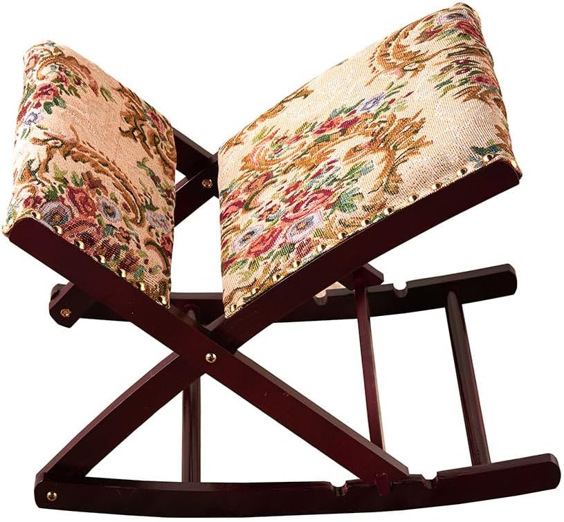 Foldable Upholstered Footrest Floral
